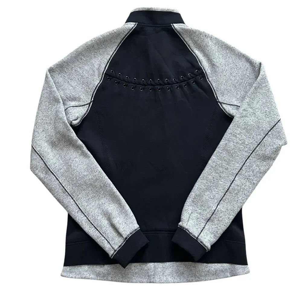 Lululemon Womens Jacket Size 4 Black Gray Var-City Bomber Baseball Stitching‎